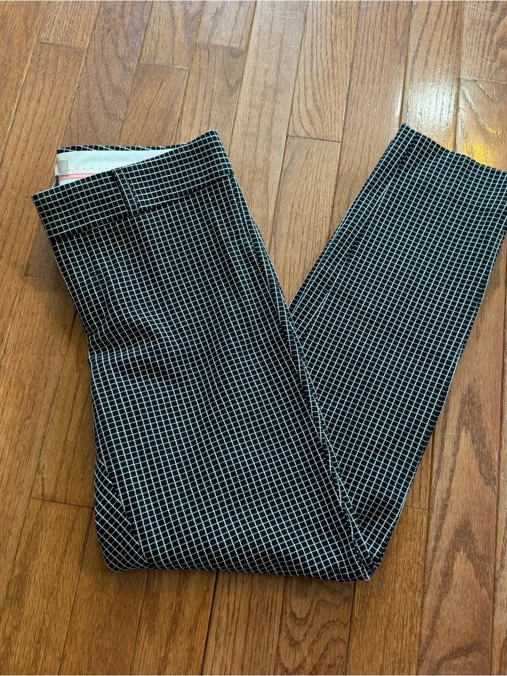 Banana Republic Black and White Grid Trousers